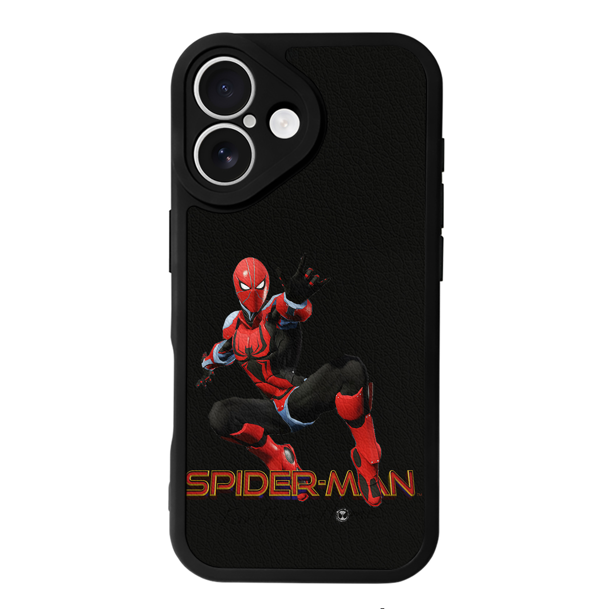 Spider Man スパイダーマン 【iPhone 16シリーズ対応】シリコンスマホケース（レザー調） 材質：シリコン